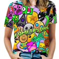 thumbnail image 1 of Geometry Dash Women's T-Shirt Print Graphic Tee Stylish Blouse Trendy Shirt Small, 1 of 8