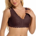 thumbnail image 4 of WRKEKC Wireless Bras for Women Front Closure Bra with Lace Trim and Push Up Padding for Light Support, 4 of 8