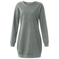 thumbnail image 4 of Kcodviy Ladies Loose Long Sleeve Comfortable Tops Women Pocket Solid Color Long Blank Oversized Sweatshirt Pullover Sweater, 4 of 4