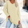 thumbnail image 2 of Breezora Tunique à Col Rond Oversize pour Femmes, Manches Longues, Chemise Rayée, Blouse Douce à Coupe Ample, Tenue Décontractée Décontractée, Confort Quotidien 2026, Taille M, Jaune, 2 of 5