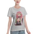 thumbnail image 2 of T-Shirt Basique à Manches Courtes pour Femmes Demon Slayer Lame Temple Ganlu Mili, 2 of 6