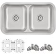 thumbnail image 1 of Stylish Dual-Mount 32-1/4" Stainless Steel 16G Double Bowl Kitchen Sink S-202XTG, 1 of 12