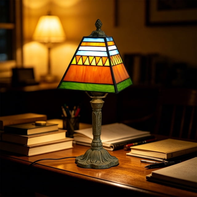 Modern Glass Bedside Table Lamp, Soft Warm Light, Adjustable Brightness, Compact 36x20x15 cm, Nightstand or Living Room Decor