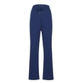 thumbnail image 5 of CFLVAEK Womens Office Flare Pants Casual Tummy Control Drawstring Waisted Slacks with Pocket Solid Color Work Straight Pant Casual Tall Lenth Business TrousersNavy XXL, 5 of 5
