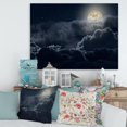 thumbnail image 1 of Designart Cloudy Full Moon Night Canvas Wall Art, 1 of 4