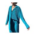 thumbnail image 3 of Faithtur Nouvelle Mode Femmes Décontracté Ensemble 2 Pcs Chemise Plissée à Manches Longues Boutonnée + Pantalon, 3 of 9