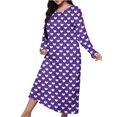 thumbnail image 1 of Mgmyaa Nuisette pour Femme à Manches Longues, Col Ras du Cou, Chemise de Nuit Imprimée, Longue Tenue de Détente, Robe Maxi Décontractée de Détente, Robes de Maison, 1 of 5
