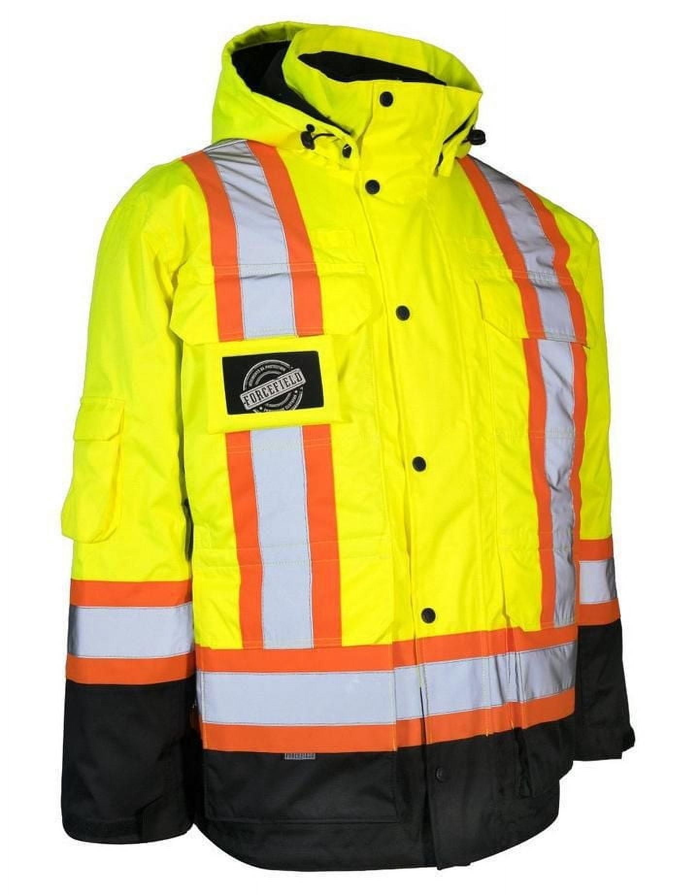 Parka de sécurité d'hiver Forcefield Hi Vis avec veste en nylon isolée par duvet amovible