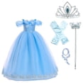 thumbnail image 1 of Cendrillon Robe de Princesse Papillon pour Filles Costume de Luxe Noël Halloween Mascarade, 1 of 4