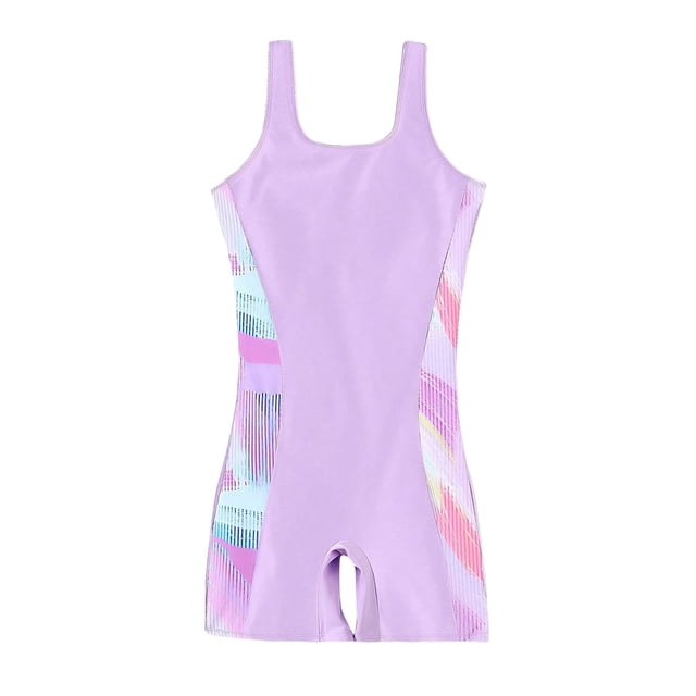 Kids Girls Summer Bathing Beach Suits One Piece Swimsuit With Spaghetti Strap & Ruffled Hem Casual Wear Spring Swimsuits Clothes 11-12T