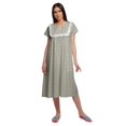 thumbnail image 1 of Moomaya Printed Short Sleeve Nightdress For Ladies Button Placket Nightwear, 1 of 5