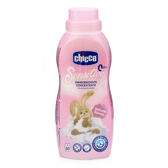 Chicco Assouplissant pour Tissus pour Bébé avec Nouvelle Technologie d'Élimination des Odeurs, Garde les Vêtements Doux, Frais et Parfumés, Testé Dermatologiquement, Fleurs Délicates (750 ml)