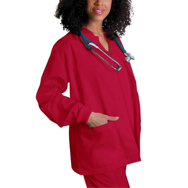 Adar Universal Women's Round Neck Warm-Up Scrub Jacket, Available in 39 Colors