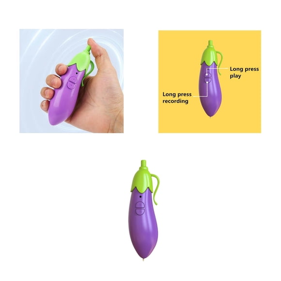 Oliegs Kids Carrot Eggplant Corn Recorder Pen Also As Cute Ballpoint Pen For Boys Girls 20 Second Recording Pen For Kids Recording Pen Writing Pen 1ml