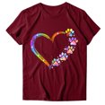 thumbnail image 4 of SMihono Hauts pour Femmes Été Chic Décontracté Femmes Décontracté Impression de Lettres Manches Courtes Col Rond T-Shirt Ample Blouse Hauts Grande Taille T-Shirt, 4 of 6