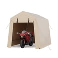 thumbnail image 2 of GloryStar Abri de Rangement Extérieur Portable 6x6x7 Pi, Abri Robuste et Imperméable avec Porte à Glissière et Fenêtre Moustiquaire, Abri d'Auto avec Housse PE Résistante aux UV pour Vélo, Tondeuse, Outils, 2 of 8