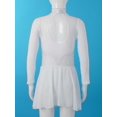 thumbnail image 3 of Sxiwei Kids Girls Long Sleeve Mesh Splice Figure Skating Dress with Rhinestone Keyhole Back Gymnastic White 12, 3 of 6
