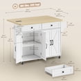 thumbnail image 3 of HOMCOM Kitchen Island w/ Storage and Charging Station, Rolling Kitchen Cart, 3 of 10