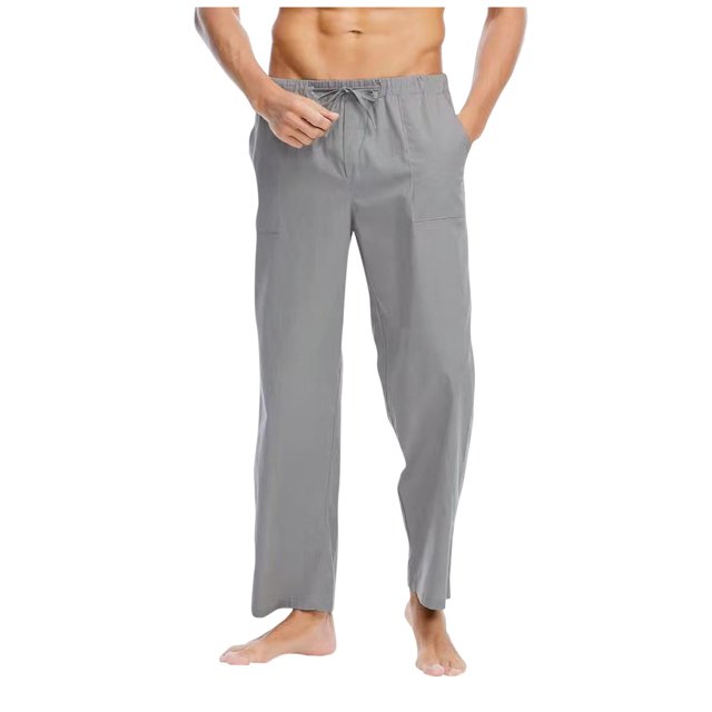 EGNMCR Men's Lightweight Pants, Cargo Pants Men, Linen Pants Men Man Solid Color Frenum Tightness Pockets Full Length Pants Trousers Man Polyester cotton Trousers