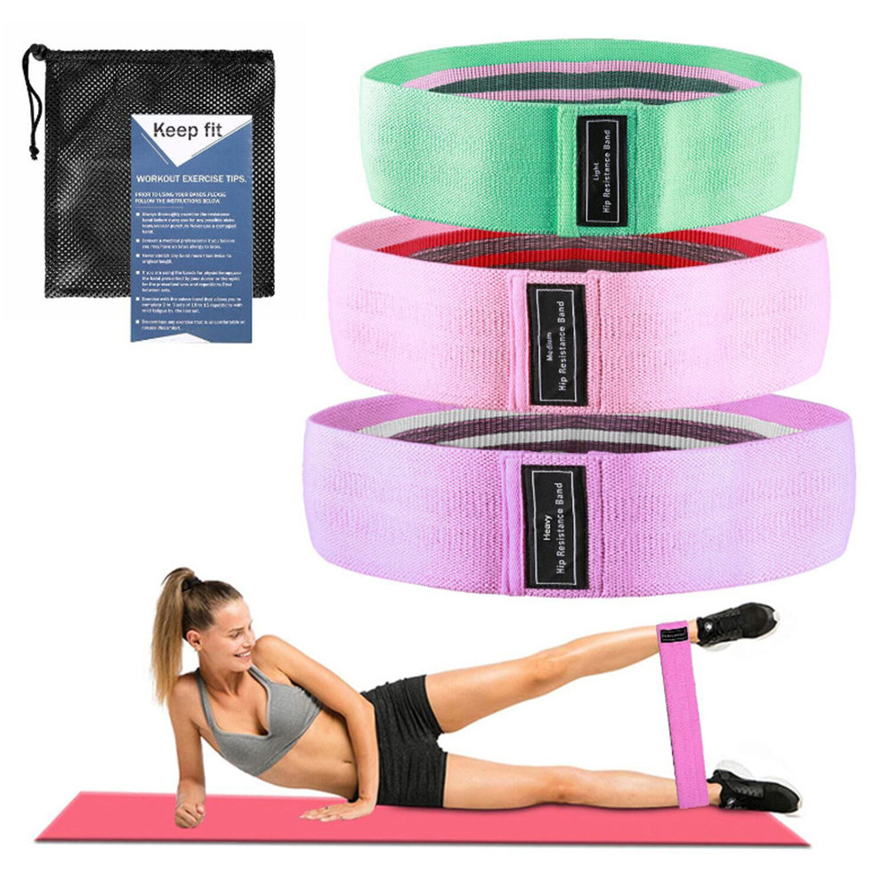 3 Pack Squat Resistance Bands Yoga Stretch Assist Bands Leg Trainer Assist Elastic Bands