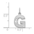 thumbnail image 3 of Diamond2Deal 14K Or Blanc Satin Diamant-Coupé g Initial Charm pour Femmes, 3 of 5