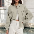 thumbnail image 2 of Baberdicy Distressed Denim Jackets for Women - Fall/Winter Vintage Loose Fit (Oversized, Ragged Hole Design) Green M, 2 of 5