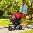 thumbnail image 2 of PawHut 3 Wheel Folding Dog Stroller Travel Carrier for S&M Dogs Red, 2 of 10