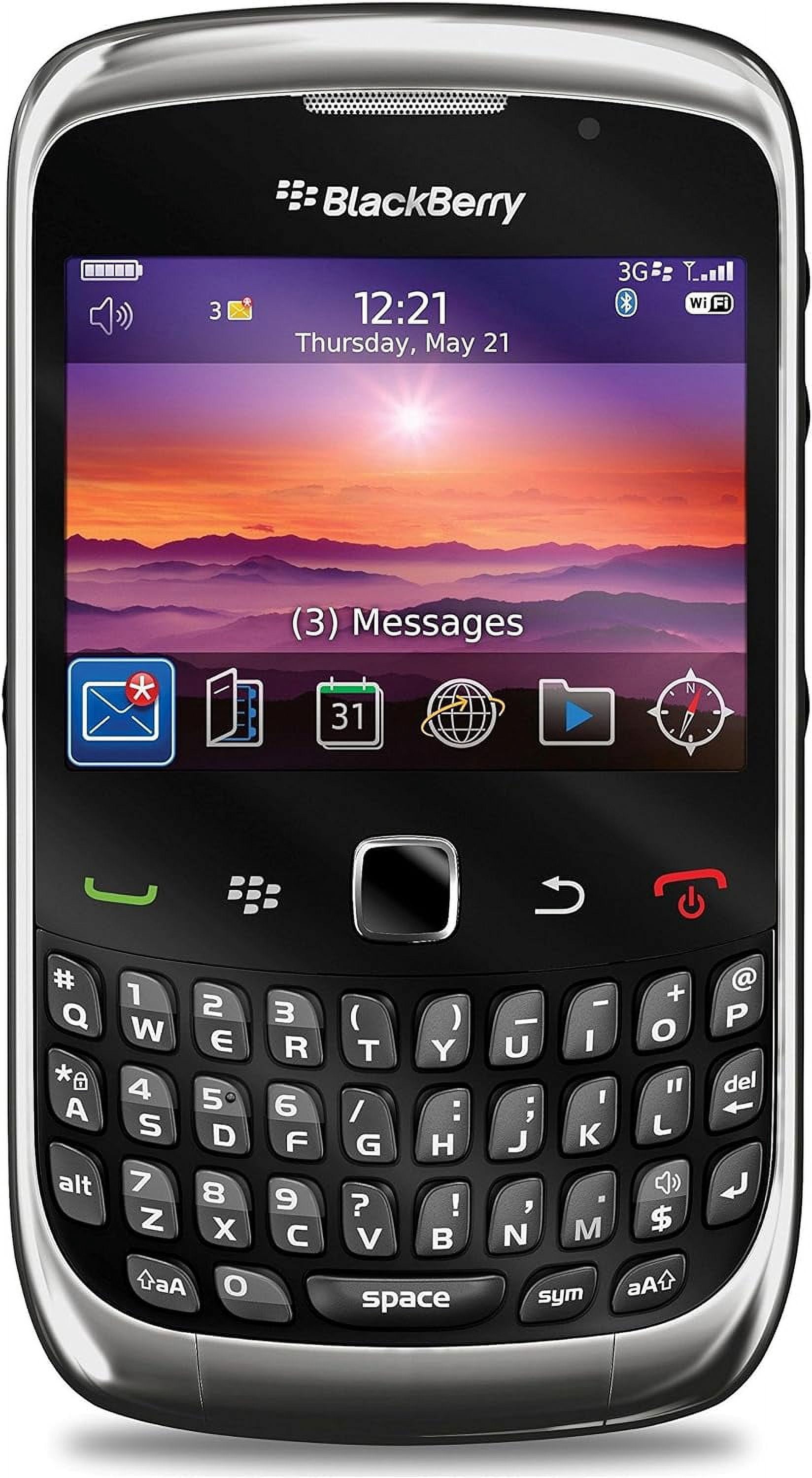 Blackberry 9300 Curve 3G Unlocked Phone with 2 MP Camera, Wi-Fi, Bluetooth, QWERTY Keypad and GPS--International Version with Warranty (Black)