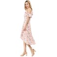 thumbnail image 4 of INSPIRE CHIC Robe Midi Évasée à Fleurs pour Femme à Bretelles Spaghettis Volantées S Rose, 4 of 7