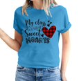 thumbnail image 2 of Pisexur T-shirt de la Saint-Valentin Haut T-shirt de la Saint-Valentin pour Femme Amour Imprimé T-shirt à Manches Courtes Haut à Manches Courtes Col Rond Haut/chemise, 2 of 5