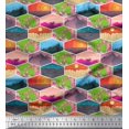 thumbnail image 2 of Soimoi Poly Georgette Fabric Floral & Geometric Patchwork Printed Craft Fabric by the Yard 52 Inch Wide, 2 of 3