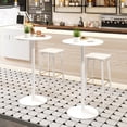 thumbnail image 2 of Gymax Table de Bar Ronde avec Hauteur Réglable et Base en Métal Style Moderne pour Salon, 2 of 8