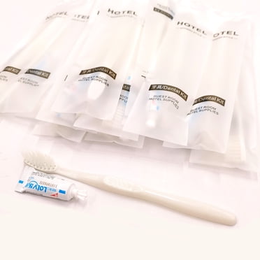 10-Pack,Disposable Toothbrush and 3Gram/0.1o.z Small Size Toothpaste Set is Ideal for Hotel Supplies, Travel, Camping, and Personal Oral Care