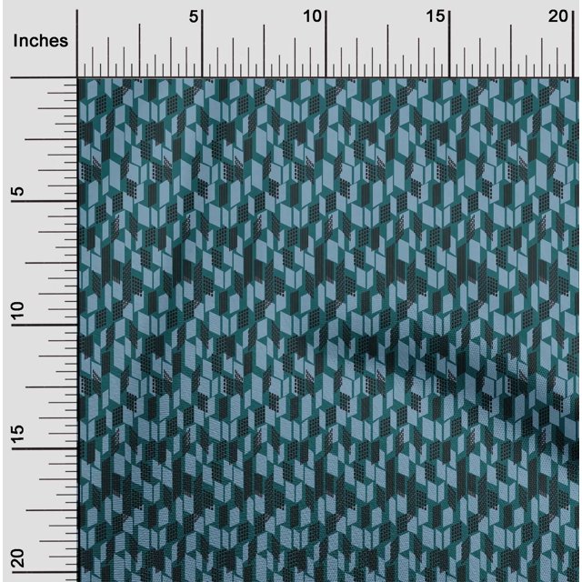 oneOone Tissu Viscose Georgette Parallélogramme Imprimé Géométrique Tissu BTY 42 Pouces de Large