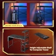 thumbnail image 4 of Bestier 52 inch Gaming Computer Desk with LED Lights & Shelves in Black Marble, Reversible desk, 4 of 8