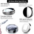 thumbnail image 2 of 2 Pcs Miroirs à Angle Mort à Rotation 360°, Grand Angle Hd avec Miroirs à Angle Mort Autocollants de 3 m, Angle Ajustable, Miroir à Angle Mort (Argent), 2 of 5