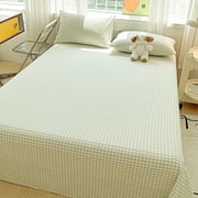 Bed Sheet, Washed Cotton Bed Sheet, Full Size Flat Sheet, Soft and Comfortable Bed Linen, Single Piece Bed Sheet for Mattress, Breathable Bedding, Easy Care Sheet