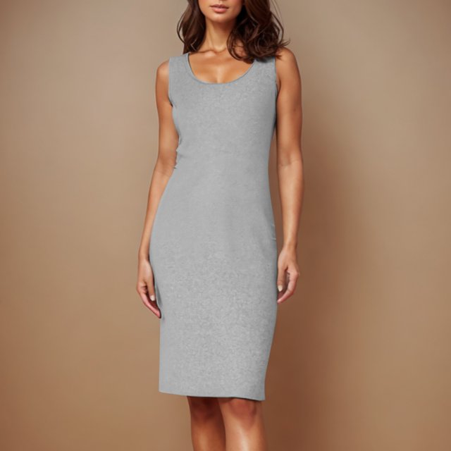 Ovzne Robes pour Femmes 2025 Robe Femme Printemps/été Grande Taille Mode Sans Manches Col en V Couleur Unie Robe Ample Robe d'Été Liquidation