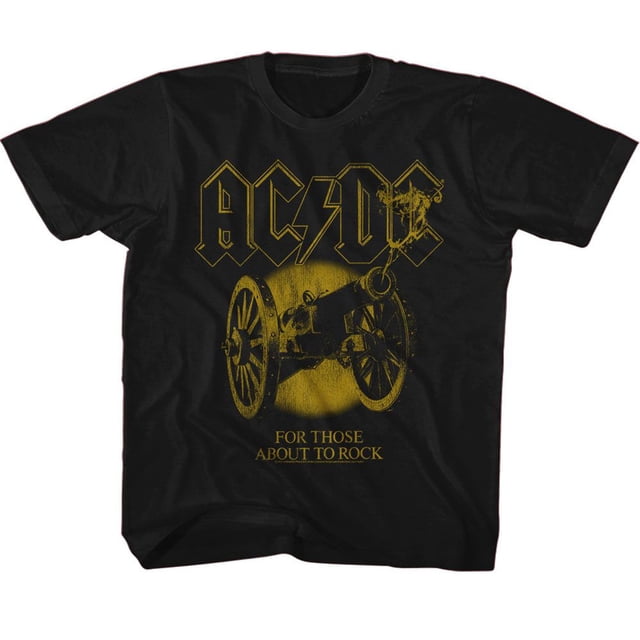T-Shirt Noir pour Tout-Petit AC/DC Monochrome FTATR