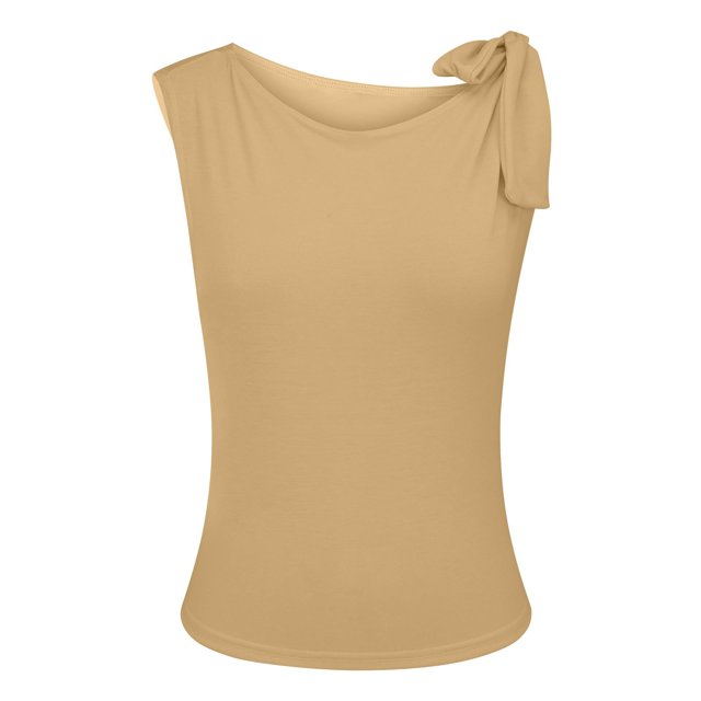 Duoif Débardeur pour Femmes Style de Rue Mode Col Incliné Sans Manches avec Coupe Ajustée et Gilet Décontracté Hauts de Printemps Offres F TG