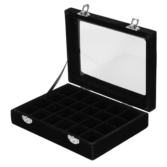 Nail Art Box, Rhinestone Storage Box 24 Grids 2 Colors Rhinestone Box, For Storing A Variety Of Jewelry