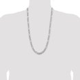 thumbnail image 2 of Diamond2Deal 925 Sterling Silver Rhodium-plated 7.75 mm Figaro Chain Necklace for Mens 28", 2 of 5