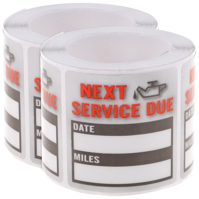 2 Rolls Car Oil Change Reminder Stickers Maintenance Service Labels
