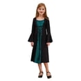thumbnail image 1 of vastwit Robe Rétro Renaissance pour Filles Enfants à Manches Longues, à Lacets, Princesse Médiévale, Robe Corset de Fête Verte 8, 1 of 7