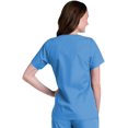 thumbnail image 3 of Landau Women's Essentials Snap Front Scrub Top, Classic Relaxed Fit, V-Neck, 4 Pockets, 3 of 6