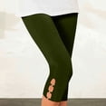 thumbnail image 2 of Timegard Womens Capri Pants Elastic Waisted Cutout Slim Solid Color Comfy Short Leggings Bottom Trousers, 2 of 7