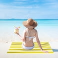 thumbnail image 4 of Yellow Microfiber Beach Towel Yellow Stripe Large Size 80X160Cm #0ROR0, 4 of 8