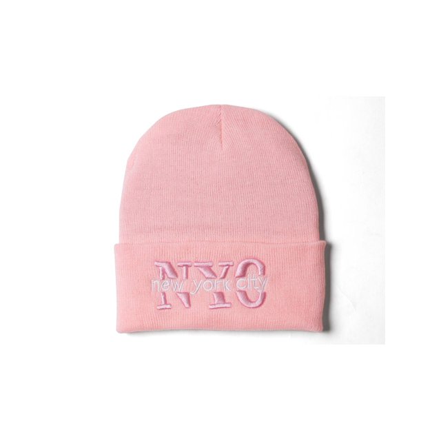 City Caps New York City Rose Pâle Tuque d'Hiver à Poignets