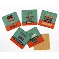 thumbnail image 2 of Inkdotpot Set of 6 Drink Coasters DecorativeNon,SlipCork Base4-inch Square PrintedCoastersEasy Clean- Motivational Quotes, 2 of 8