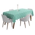 thumbnail image 1 of Vargottam Indoor/OutdoorTablecloth58x58 Inch SquareTablecloth with Umbrella Hole and Zip- Waterproof PatioTableCloths- TableCovers for Backyard RectangularTable- Aquamarine, 1 of 5